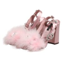 Dolce & Gabbana roosad litrite ja pahkluurihmaga sandaalid