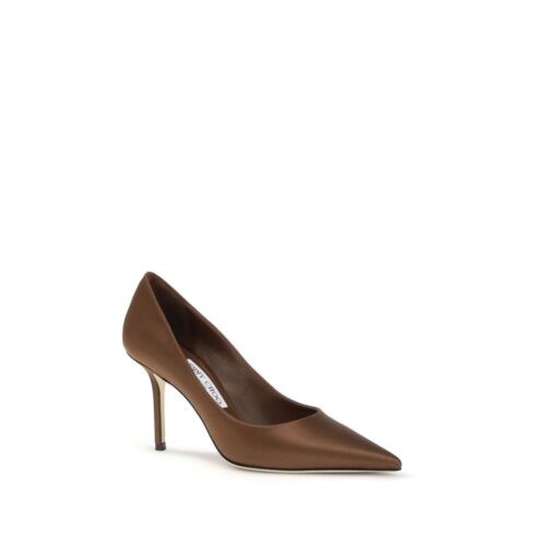 9676255.jpeg Jimmy Choo Brown Silk High Heel Pumps