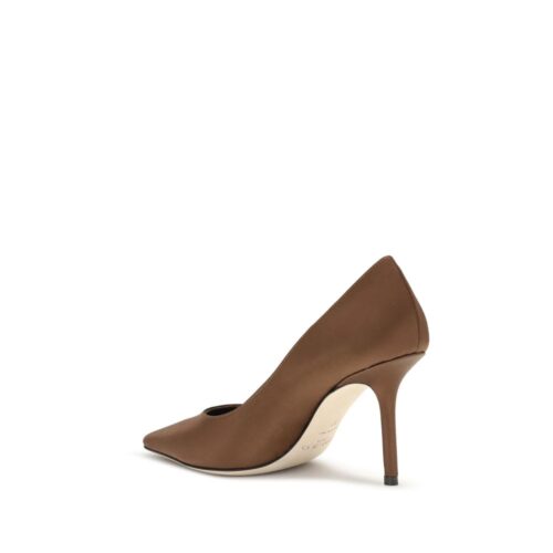 9676256.jpeg Jimmy Choo Brown Silk High Heel Pumps