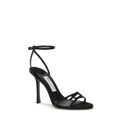 9676273.jpeg Jimmy Choo Black Calf Leather Bos Taurus Stiletto Heel Sandals
