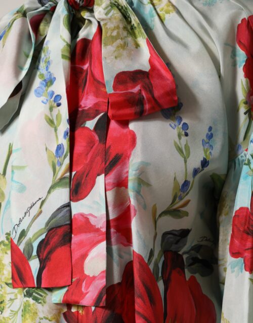 Dolce & Gabbana mitmevärviline lilleline pikkade varrukatega pluus