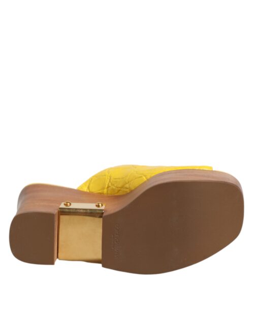 9707499.jpeg Dolce & Gabbana kollased nahast puidust kiilkontsaga mule-sandaalid