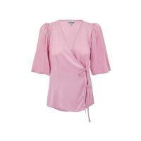 Ganni roosa satiinist topp