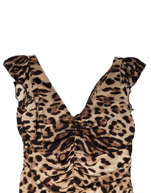 9794417.jpeg Dolce & Gabbana pruun leopardimustriline varrukateta midi pliiatskleit