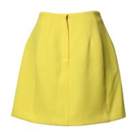 Dolce & Gabbana kollane villane nööpidega kõrge vöökohaga miniseelik