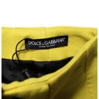 Dolce & Gabbana kollane villane nööpidega kõrge vöökohaga miniseelik