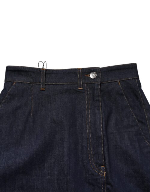 Dolce & Gabbana tumesinine puuvillane A-lõikeline teksapluus seelik