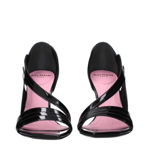 Balmain Black Stiletto Heel Sandals