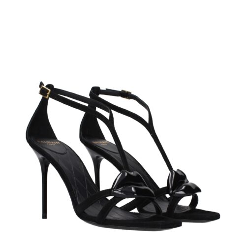 Balmain Mustad stiletto-kontsaga sandaalid