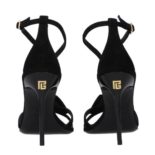 Balmain Mustad stiletto-kontsaga sandaalid