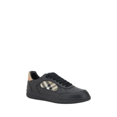 9835911.jpeg Burberry Black Calf Leather Bos Taurus Low Top Sneakers