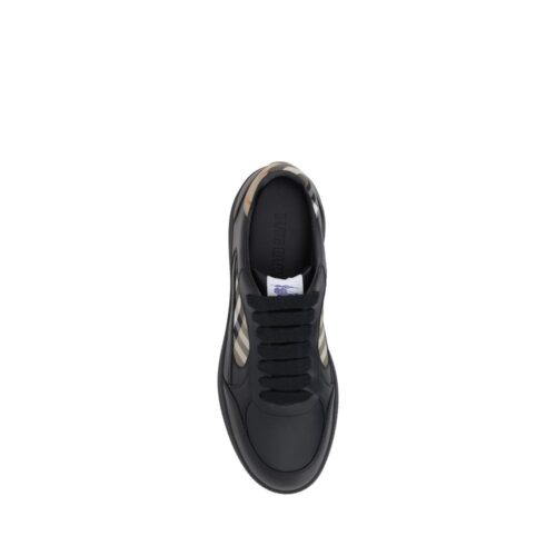 9835916.jpeg Burberry Black Calf Leather Bos Taurus Low Top Sneakers