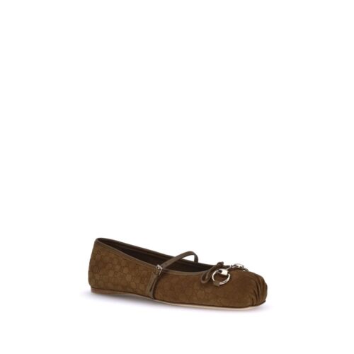 9836040.jpeg Gucci Brown Goatskin Ballet Flats