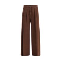 Max Mara Brown Cotton Casual Pants