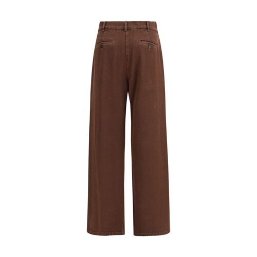 Max Mara Brown Cotton Casual Pants