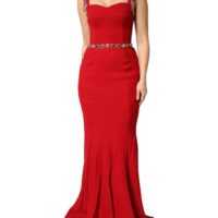 Dolce & Gabbana roosa kaunistatud merineitsi lõikega sheath-kleit