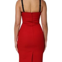 Dolce & Gabbana punane veniv kehasse töödeldud põlvepikk kleit