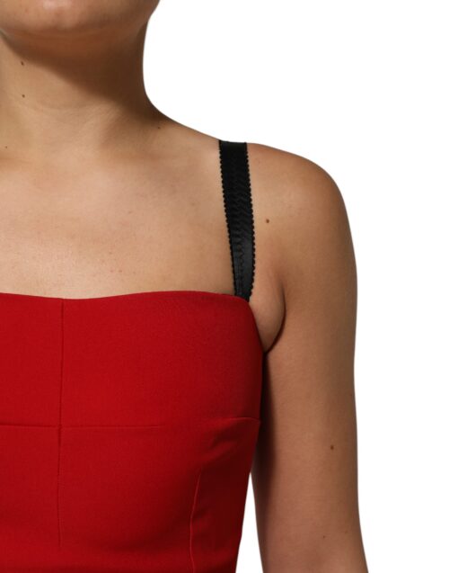 Dolce & Gabbana punane veniv kehasse töödeldud põlvepikk kleit