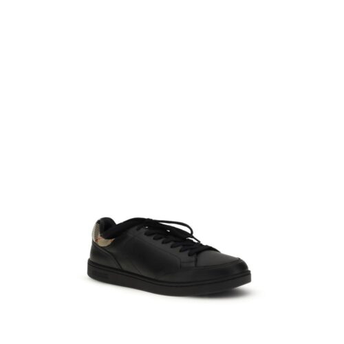 9900917-1.jpeg Burberry Black Calf Leather Bos Taurus Low Top Sneakers