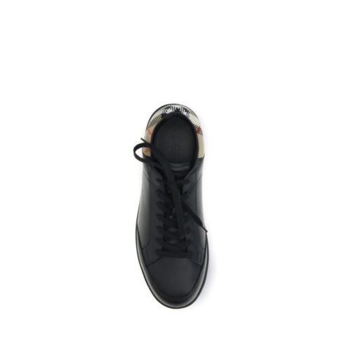 9900919-1.jpeg Burberry Black Calf Leather Bos Taurus Low Top Sneakers