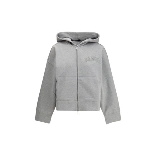 Ganni Gray Cotton Sweatshirt