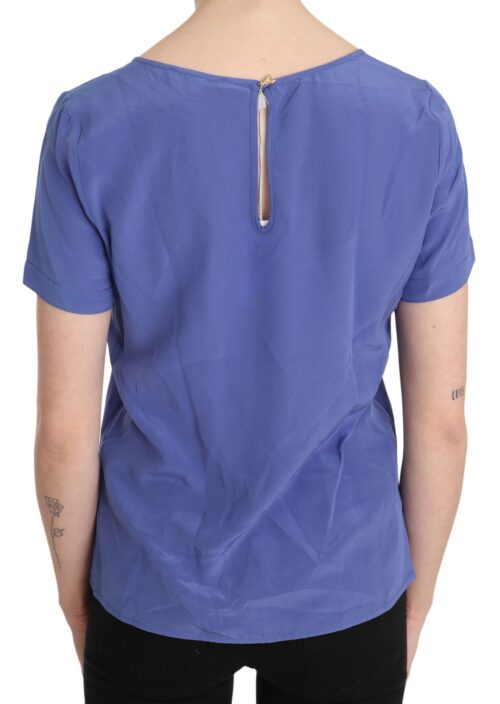 Patrizia Pepe siidist lühikeste varrukatega lilla pluus