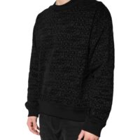 9914622.jpeg Dolce & Gabbana must monogrammiga ümara kaelusega sviiter