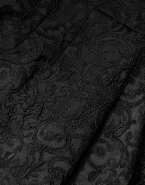 Dolce & Gabbana mustad kõrge vöökohaga lillebrokaatpüksid