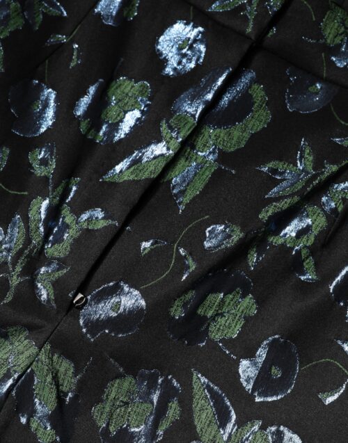 Dolce & Gabbana sinakasrohelised lillelised metallik kitsad püksid