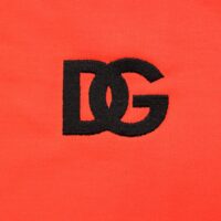 Dolce & Gabbana neoonoranž meeste polüester T-särk ümmarguse kaelusega