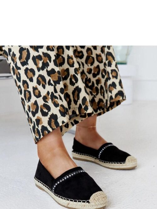 Mustad espadrillid Abia tsirkoonidega