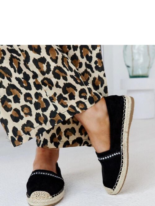 Mustad espadrillid Abia tsirkoonidega