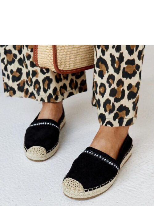 Mustad espadrillid Abia tsirkoonidega