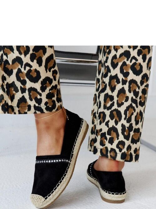 Mustad espadrillid Abia tsirkoonidega