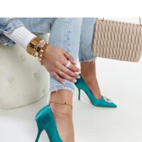 Rohelised satiinist kõrged kontsad Susegana 207513