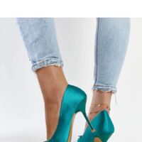 Rohelised satiinist kõrged kontsad Susegana 207513