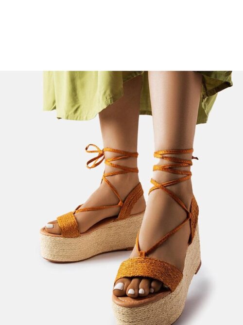 Pruunid platvorm-espadrillid ökoseemisnahast