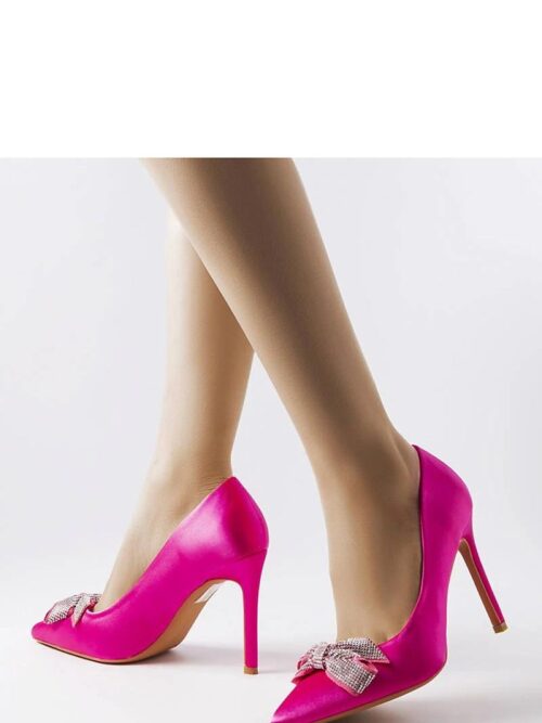 Kõrged kontsakingad Mia roosa satiinpaelaga