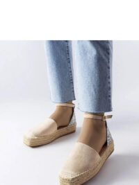 Beežid sädelevad espadrillid Solea, 4 cm konts