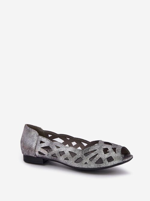 Jezzi avatud varbaga naiste ballerinad kunstnahast