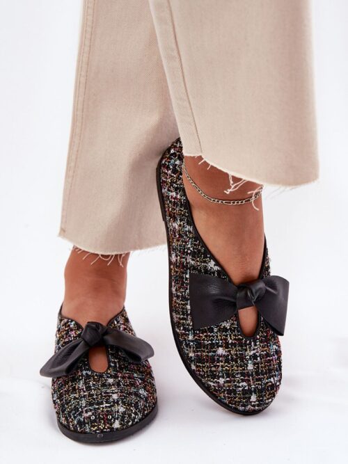 Naiste nahast baleriinid lipsuga igapäevaseks kandmiseks