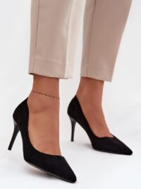 Kõrged kontsad 218915 – sametised klassikalised kingad