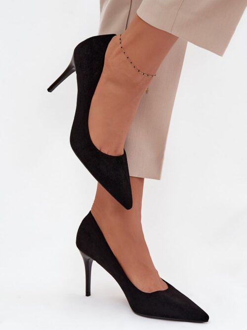 Kõrged kontsad 218915 – sametised klassikalised kingad