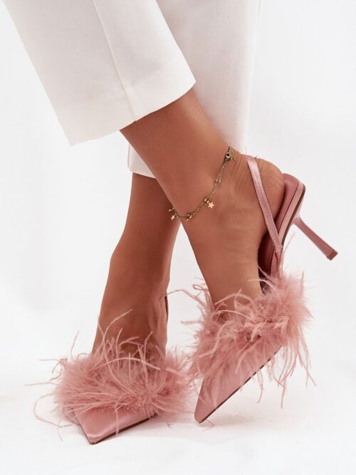 Naiste kõrged kontsad sulgedega 219818