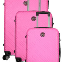 laurabiagiottitrolleygrandedonnarosa_1.jpg Laura Biagiotti 3-osaline suur roosa rataskohvrite komplekt