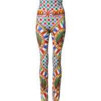 Dolce & Gabbana mitmevärvilised Carretto mustriga kõrge vöökohaga retuusid 7 Dolce & Gabbana mitmevärvilised Carretto mustriga kõrge vöökohaga retuusid