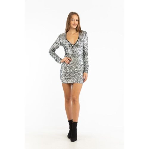 Patrizia Pepe hõbedane kokteilikleit