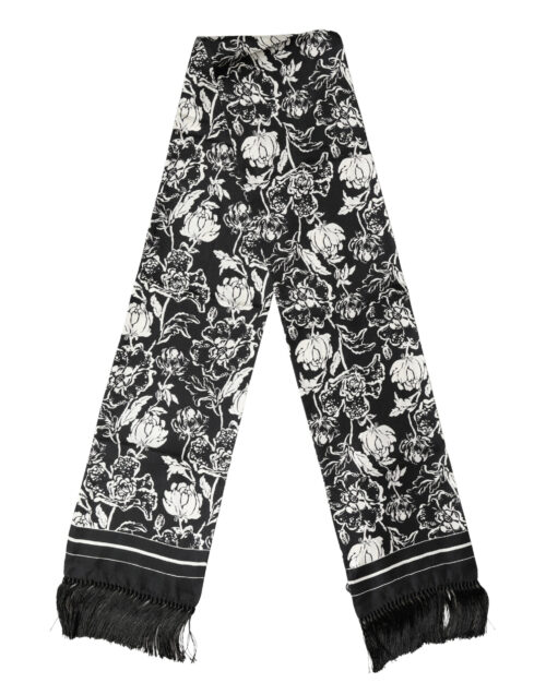 Dolce & Gabbana must-valge lillemustriga sall 1 Dolce & Gabbana must-valge lillemustriga sall