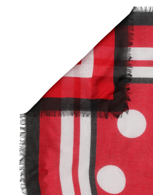 Dolce & Gabbana punane täpilise mustriga ruutsall 130cm x 130cm 3 Dolce & Gabbana punane täpilise mustriga ruutsall 130cm x 130cm