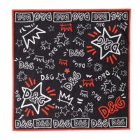 Dolce & Gabbana musta-valge-punane sall DG Crown Foulard 5 Dolce & Gabbana musta-valge-punane sall DG Crown Foulard